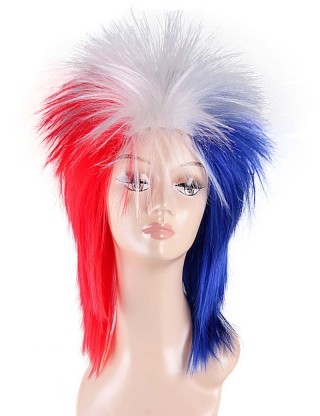 Flag-004~France Mullet Wig